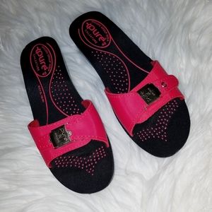 Pure Calzature red slides slight wedge EUR 40